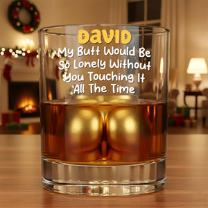 Naughty Couple 11oz Round Whiskey Glass - Personalized Gifts For Couple Christmas Glass 02NAQN201025 - Whiskey Glass - GoDuckee