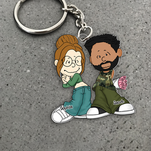 Personalized Gifts For Couple Keychain, Gangsta Love 03qhpu030125hg - Keychains - GoDuckee