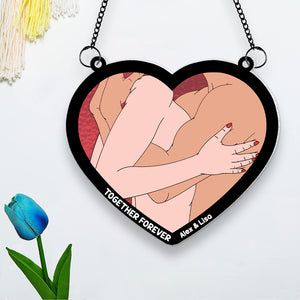 Personalized Gifts For Couple Suncatcher Window Hanging Ornament 033OHMH050624 - Ornaments - GoDuckee