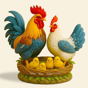 Chicken Family Acrylic Plaque Personalized Gifts For Dad 05XQDT030525 - Shaped Plaques - GoDuckee