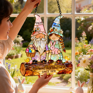 Growing Old Together Suncatcher - Personalized Gifts For Couples 03PGLU230226 - Ornament - GoDuckee