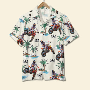 Racing Lover Personalized Hawaiian Shirt With Tropical Pattern - Hawaiian Shirts - GoDuckee