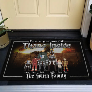 Personalized Gifts For Family Doormat Enter At Your Own Risk 01TOTN190124HH - Doormats - GoDuckee