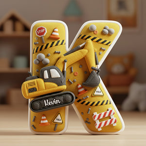 Excavator Alphabet Pillow - Personalized Gifts For Construction Lovers 02PGDT051225 - Pillow - GoDuckee