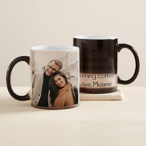 Custom Couple Photo, Personalized Color Changing Mug, Gift For Boyfriend, Husband - Magic Mug - GoDuckee
