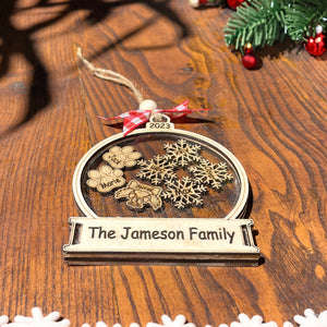 Snow Family - Personalized 4D Shaker Ornament - - GoDuckee