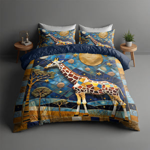 Giraffe In A Blooming Garden Quilt Bedding Set 01HULU200125 - Blanket - GoDuckee