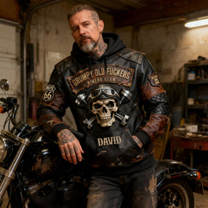 Vintage Biker Skull Hoodie - Personalized Gift For Bikers 05NALU230126 - AOP Products - GoDuckee