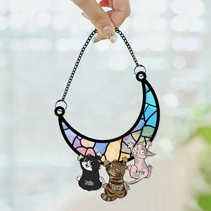 Personalized Gifts For Cat Lovers Suncatcher Window Hanging Ornament 05qhqn250424 - Ornaments - GoDuckee