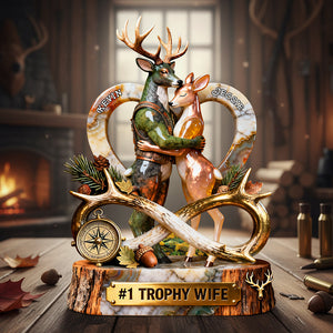 Dearly Deer Couple Acrylic Plaque, Personalized Gifts For Hunting Couple 02qhta160126 - Shaped Plaques - GoDuckee