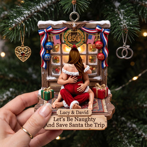 Naughty Couple Celebrate America 250th Anniversary Acrylic Ornament - Personalized Gifts For Couples 02hulu220826