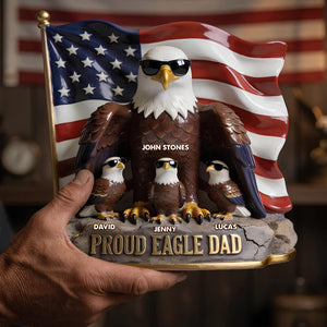 Proud Eagle Dad Acrylic Plaque - Personalized Gifts For Dad 03pgdt010526 - Shaped Plaques - GoDuckee