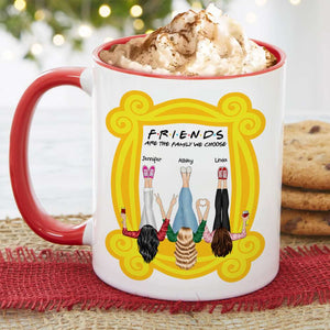 Friends Are The Family We Choose, Gift For Friends, Personalized Accent Mug, Bestie Together Ornament, Christmas Gift 04NAHN171123HH - Coffee Mug - GoDuckee