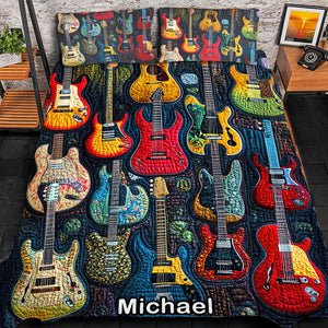 Personalized Gifts For Guitar Lovers Quilt Bedding Set Special Line Acoustic Vibe 08QNQN301224 - Blanket - GoDuckee