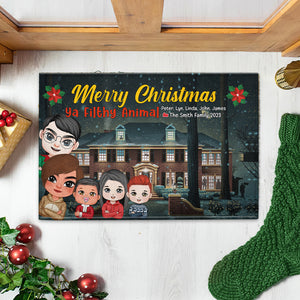 Merry Christmas Ya Filthy Animal, Personalized Family Door Mat GO1DOR-01HTPU051023HH, Gift For Christmas - Doormat - GoDuckee