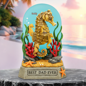 Seahorse Dad Plaque - Personalized Gifts For Dad 02qhpu100525 - Shaped Plaques - GoDuckee