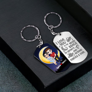 Romantic Couple, I Love You Forever And Ever, Personalized Stainless Steel Engraved Keychain, Couple Gifts, Gifts For Her, Gifts For Him - Keychains - GoDuckee