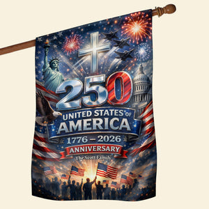 USA 250th Anniversary House Flag - Personalized Gifts For Patriots 03hudt260226 - Flag - GoDuckee