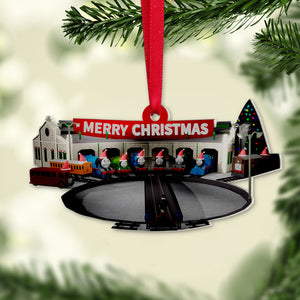 Friends At Train Station Personalized Acrylic Ornament 02QHTN211123 - Ornament - GoDuckee