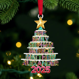 Christmas Tree Family Name Ornament Personalized Gifts For Family 03NALU161025 - Ornament - GoDuckee