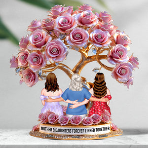 Personalized Gifts For Mom Plaque Mother Daughters Forever Linked Together 06tgqn220425tm - Shaped Plaques - GoDuckee