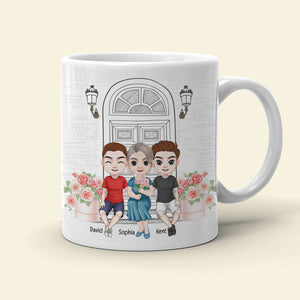 A Mother With All Sons Will Be Surrounded By Handsome Men-Personalized Coffee Mug- Gift For Mom- Gift For Son- Mom Coffee Mug - Coffee Mug - GoDuckee