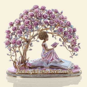 Girl Book Lover Acrylic Plaque Personalized Gifts For Book Lovers 03TGDT210525 - Shaped Plaques - GoDuckee