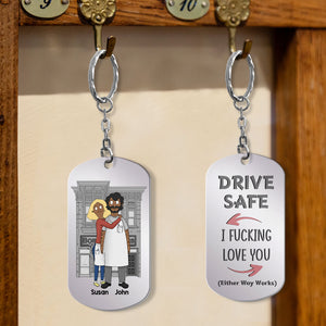 Personalized Gifts For Couple Keychain Drive Safe 02OHMH030125HG - Keychains - GoDuckee