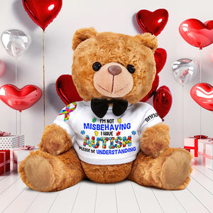 Autism Awareness Bear With Personalized Shirt 05toqn270225 - Bear - GoDuckee