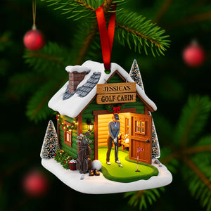 Golf Cabin Christmas Ornament - Personalized Gift For Golfers 05OHLU140825 - Ornament - GoDuckee