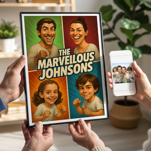 Custom Caricature Photo Personalized Gifts For Family 05natn210825 - Poster & Canvas - GoDuckee