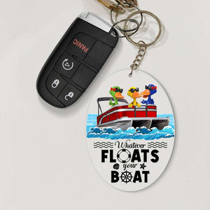 Pontoon Duck Whatever Floats Your Boat 02qhqn270623 Personalized Keychain - Keychains - GoDuckee