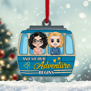 And Our Adventure Begins Personalized Christmas Ornament, Couple Gift - Ornament - GoDuckee