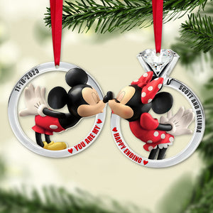 Set Of 2 Personalized Ornaments For Couple Happy Ending, PW-02QHTN241023, Christmas Gift, Anniversary Gift Ideas - Ornament - GoDuckee