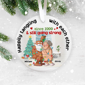 Happily Tangling With Each Other And Still Going Strong, Personalized Ornament For Old Couples, Couple Gift - Ornament - GoDuckee