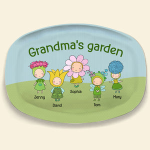 Grandma Flower Garden, Personalized Resin Plate, Gifts For Grandma 04DNTN190623 - Resin Plate - GoDuckee