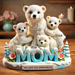 Polar Bear Mom Plaque - Personalized Gifts For Mom 02hupu170425 - Shaped Plaques - GoDuckee