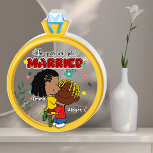 Personalized Gifts For Couples Shaped Acrylic Plaque Married Ring 01XQLU070125HG - Shaped Plaques - GoDuckee