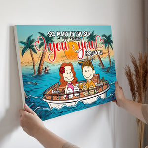 Personalized Gifts For Couples Canvas Print Couple Relaxing Together At Sea 05TOLU080125PA - Poster & Canvas - GoDuckee