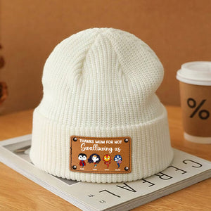 Personalized Gifts For Mom Knitted Hat Thanks For Not Swallowing Us 05acdt220324ha - Hat - GoDuckee