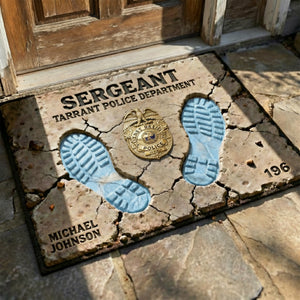 Proud To Serve Police Doormat - Personalized Gift For Police 03TGLU110226 - Doormat - GoDuckee