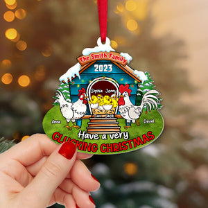 Have A Very Clucking Christmas-Personalized Acrylic Ornament-Christmas Gift For Family - Ornament - GoDuckee