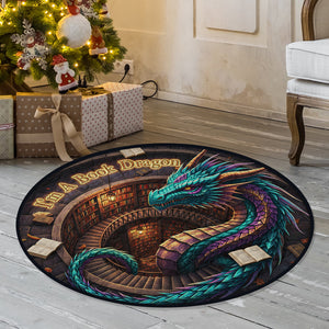 Personalized Gifts For Book Lovers Dragon Quilted Round Mat 02hutn071025 - Doormat - GoDuckee