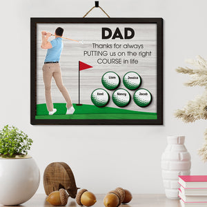 Custom Photo Gifts For Dad Wood Sign Thanks For Always Putting Us On The Right Course In Life - Wood Signs - GoDuckee