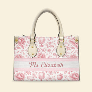 Classic Toile Pattern Leather Bag – Personalized Gifts For Teacher 03pgqn070725 - Leather Bag - GoDuckee