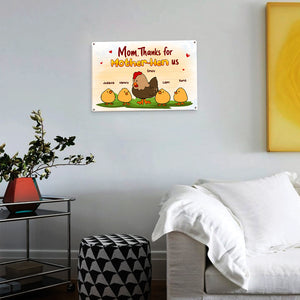 Personalized Gifts For Mom Metal Sign Thanks For Mother-hen - Metal Signs - GoDuckee