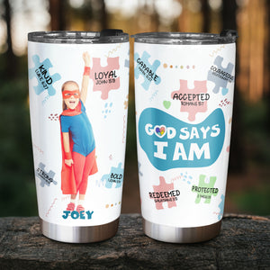 Personalized Custom Photo Gifts For Autism Kids Tumbler 03TGLU220225 - Tumbler Cup - GoDuckee