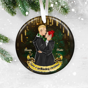 Have A Spellbinding Christmas 05HUDT301023TM Personalized Ornament, Kissing Couple Gifts - Ornament - GoDuckee