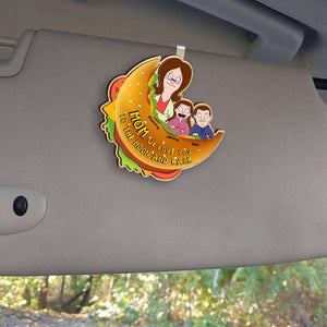 Personalized Gifts For Mom Car Visor Clip We Love You To The Moon And Back 05KAMH140225HG - Car Visor Clip - GoDuckee