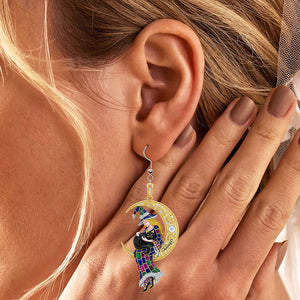 Black Cat & Witch Acrylic Earrings – Personalized Gifts For Witch Lovers 03naqn110725 - Earrings - GoDuckee